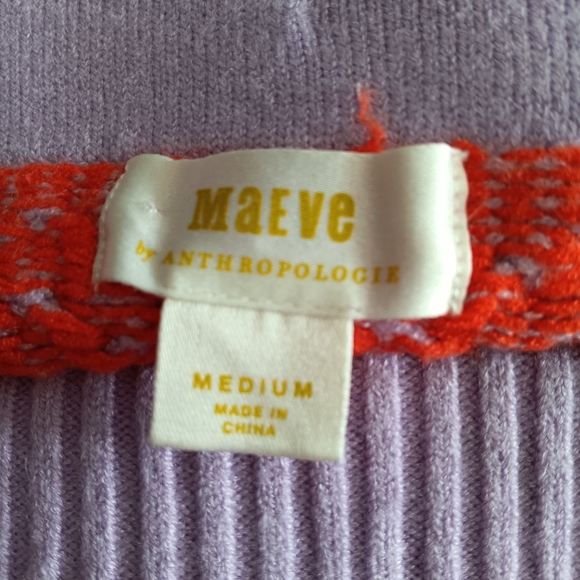 Anthropologie Maeve Colorblocked Knit Orange Purple Skirt Size M - Picture 6 of 7
